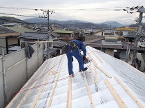 2層目胴縁下地取り付け