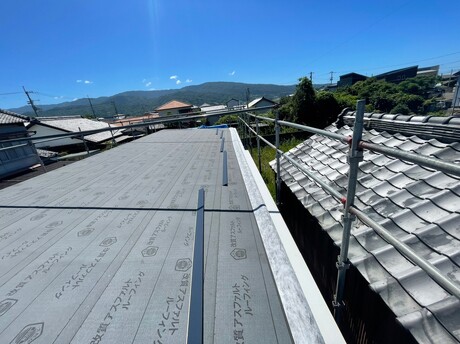 高知県田野町、住宅の新築屋根工事